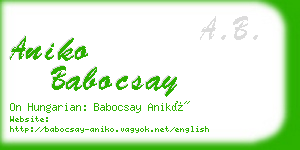 aniko babocsay business card
